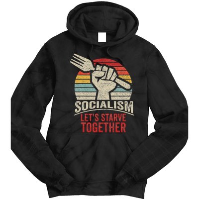 Retro Vintage Anti Communism Anti Socialism Tie Dye Hoodie