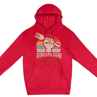 Retro Vintage Anti Communism Anti Socialism Premium Pullover Hoodie