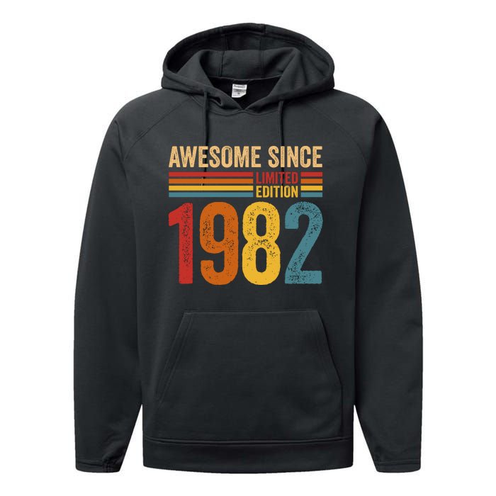 Retro Vintage Awesome Since 1982 Limited Edition Performance Fleece Hoodie