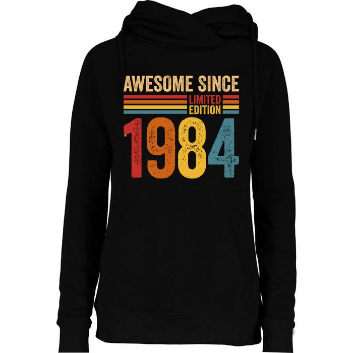 Retro Vintage Awesome Since 1984 Limited Edition Womens Funnel Neck Pullover Hood