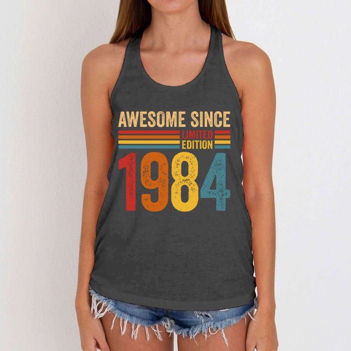 Retro Vintage Awesome Since 1984 Limited Edition Women's Knotted Racerback Tank