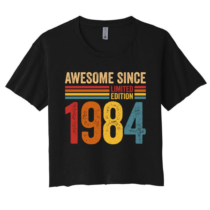 Retro Vintage Awesome Since 1984 Limited Edition Women's Crop Top Tee