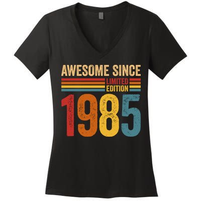 Retro Vintage Awesome Since 1985 Limited Edition Women's V-Neck T-Shirt