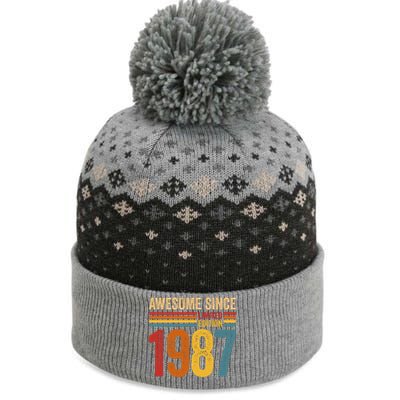 Retro Vintage Awesome Since 1987 Limited Edition The Baniff Cuffed Pom Beanie