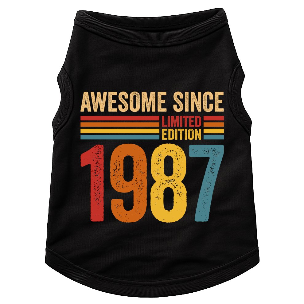 Retro Vintage Awesome Since 1987 Limited Edition Doggie Tank