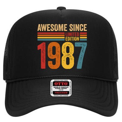 Retro Vintage Awesome Since 1987 Limited Edition High Crown Mesh Back Trucker Hat