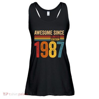 Retro Vintage Awesome Since 1987 Limited Edition Ladies Essential Flowy Tank