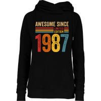 Retro Vintage Awesome Since 1987 Limited Edition Womens Funnel Neck Pullover Hood