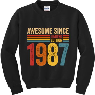 Retro Vintage Awesome Since 1987 Limited Edition Kids Sweatshirt