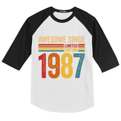 Retro Vintage Awesome Since 1987 Limited Edition Kids Colorblock Raglan Jersey