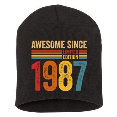 Retro Vintage Awesome Since 1987 Limited Edition Short Acrylic Beanie