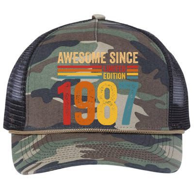 Retro Vintage Awesome Since 1987 Limited Edition Retro Rope Trucker Hat Cap