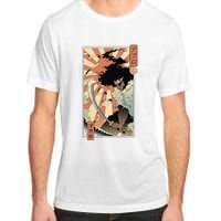 Retro Vintage Afro UkiyoE Afro Anime Samurai Japanese Art Adult ChromaSoft Performance T-Shirt