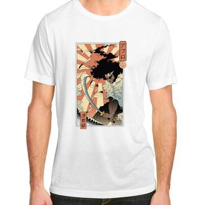 Retro Vintage Afro UkiyoE Afro Anime Samurai Japanese Art Adult ChromaSoft Performance T-Shirt