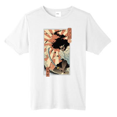 Retro Vintage Afro UkiyoE Afro Anime Samurai Japanese Art Tall Fusion ChromaSoft Performance T-Shirt