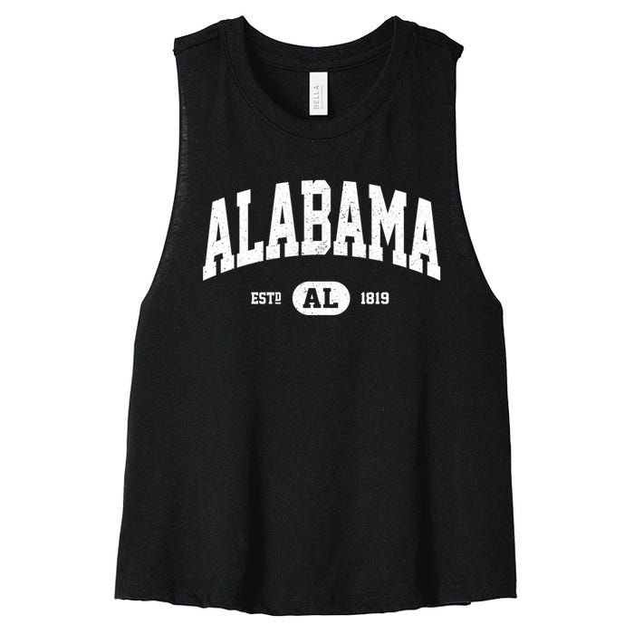 Retro Vintage Alabama Women's Racerback Cropped Tank