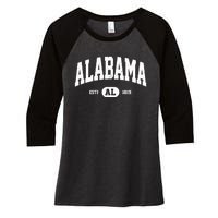 Retro Vintage Alabama Women's Tri-Blend 3/4-Sleeve Raglan Shirt