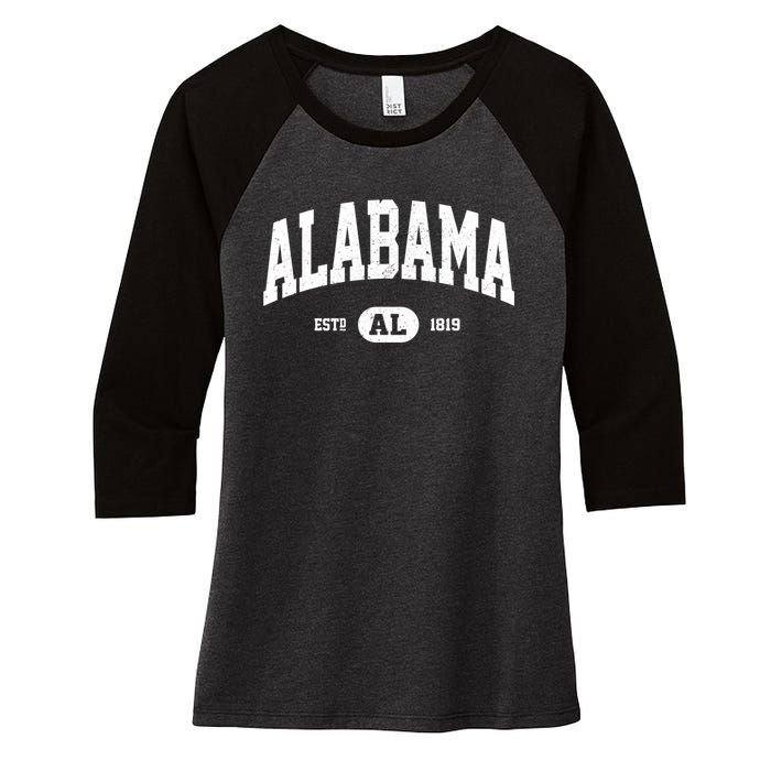 Retro Vintage Alabama Women's Tri-Blend 3/4-Sleeve Raglan Shirt