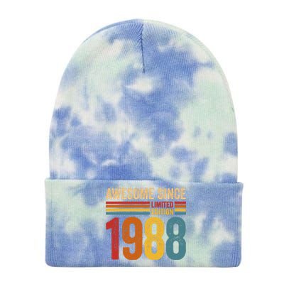 Retro Vintage Awesome Since 1988 Limited Edition Tie Dye 12in Knit Beanie