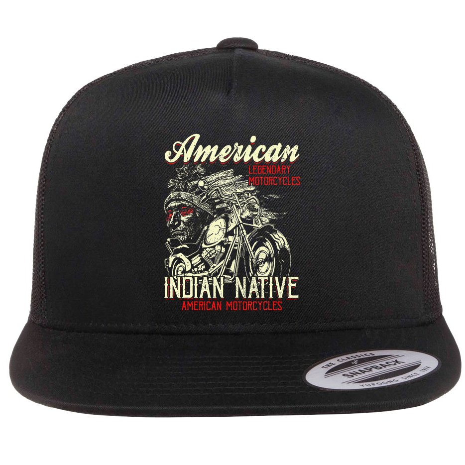 Retro Vintage American For Old Biker Flat Bill Trucker Hat