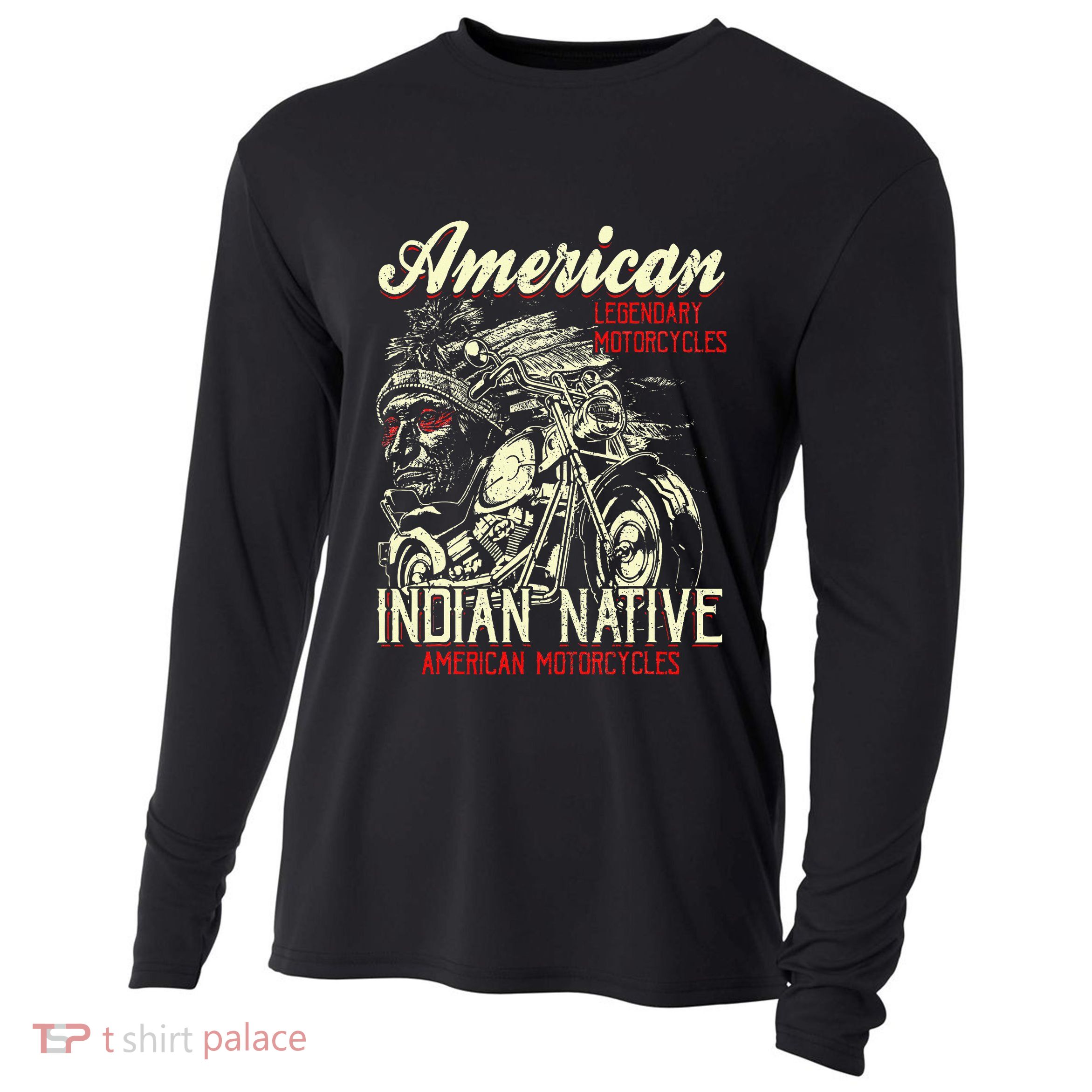 Retro Vintage American For Old Biker Cooling Performance Long Sleeve Crew