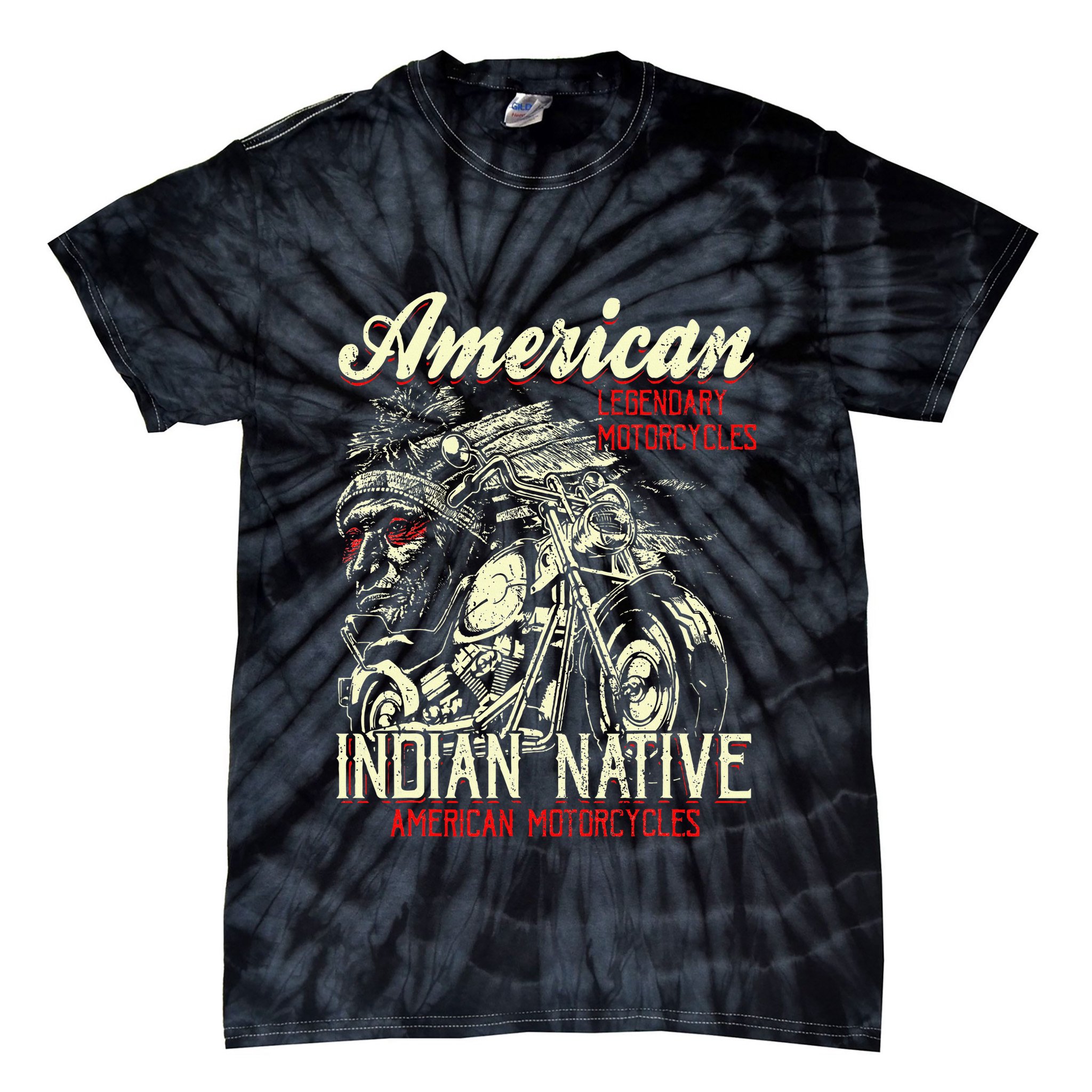 Retro Vintage American For Old Biker Tie-Dye T-Shirt