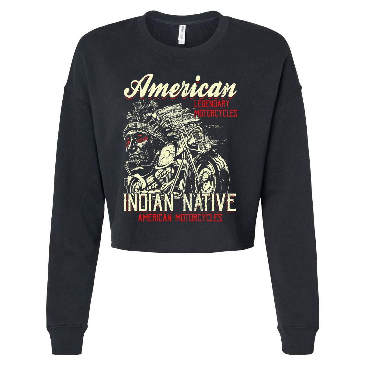 Retro Vintage American For Old Biker Cropped Pullover Crew