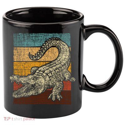 Retro Vintage Alligator Gator Crocodile Zoo Animal Lover Gift 11oz C Handle Ceramic Mug