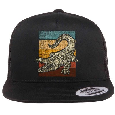 Retro Vintage Alligator Gator Crocodile Zoo Animal Lover Gift Flatbill Hat