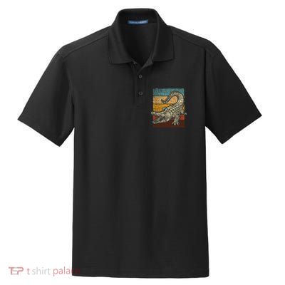 Retro Vintage Alligator Gator Crocodile Zoo Animal Lover Gift Dry Zone Grid Polo