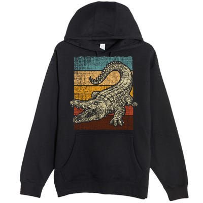 Retro Vintage Alligator Gator Crocodile Zoo Animal Lover Gift Premium Pullover Hoodie