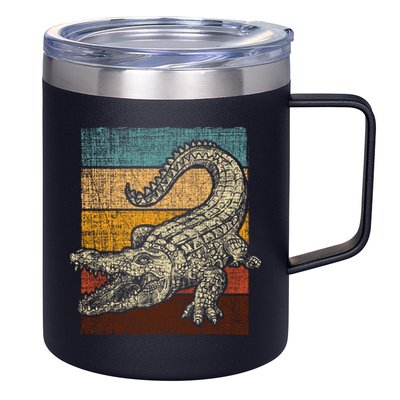Retro Vintage Alligator Gator Crocodile Zoo Animal Lover Gift 12oz Stainless Steel Coffee Mug