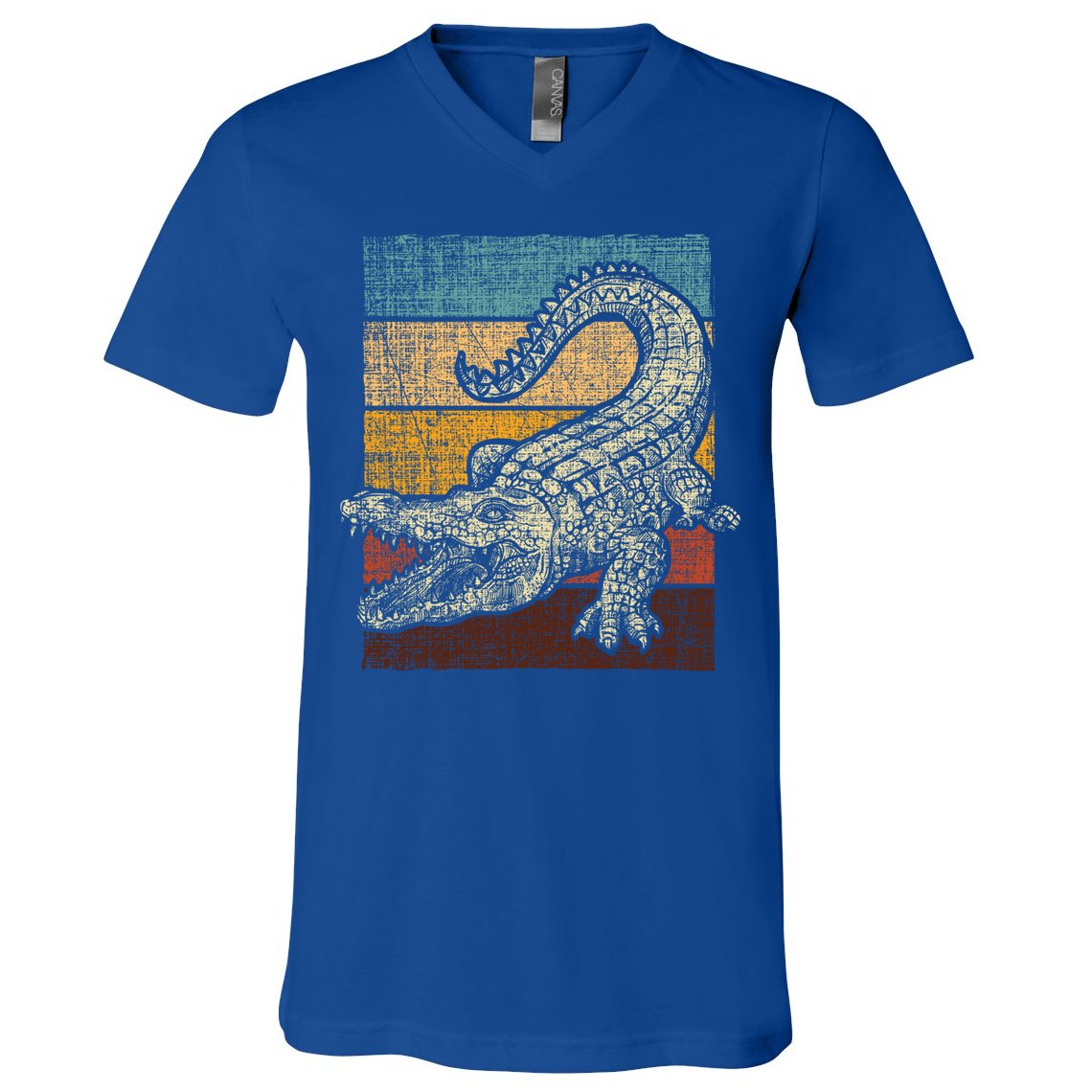 Retro Vintage Alligator Gator Crocodile Zoo Animal Lover Gift V-Neck T-Shirt