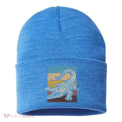Retro Vintage Alligator Gator Crocodile Zoo Animal Lover Gift Sustainable Knit Beanie