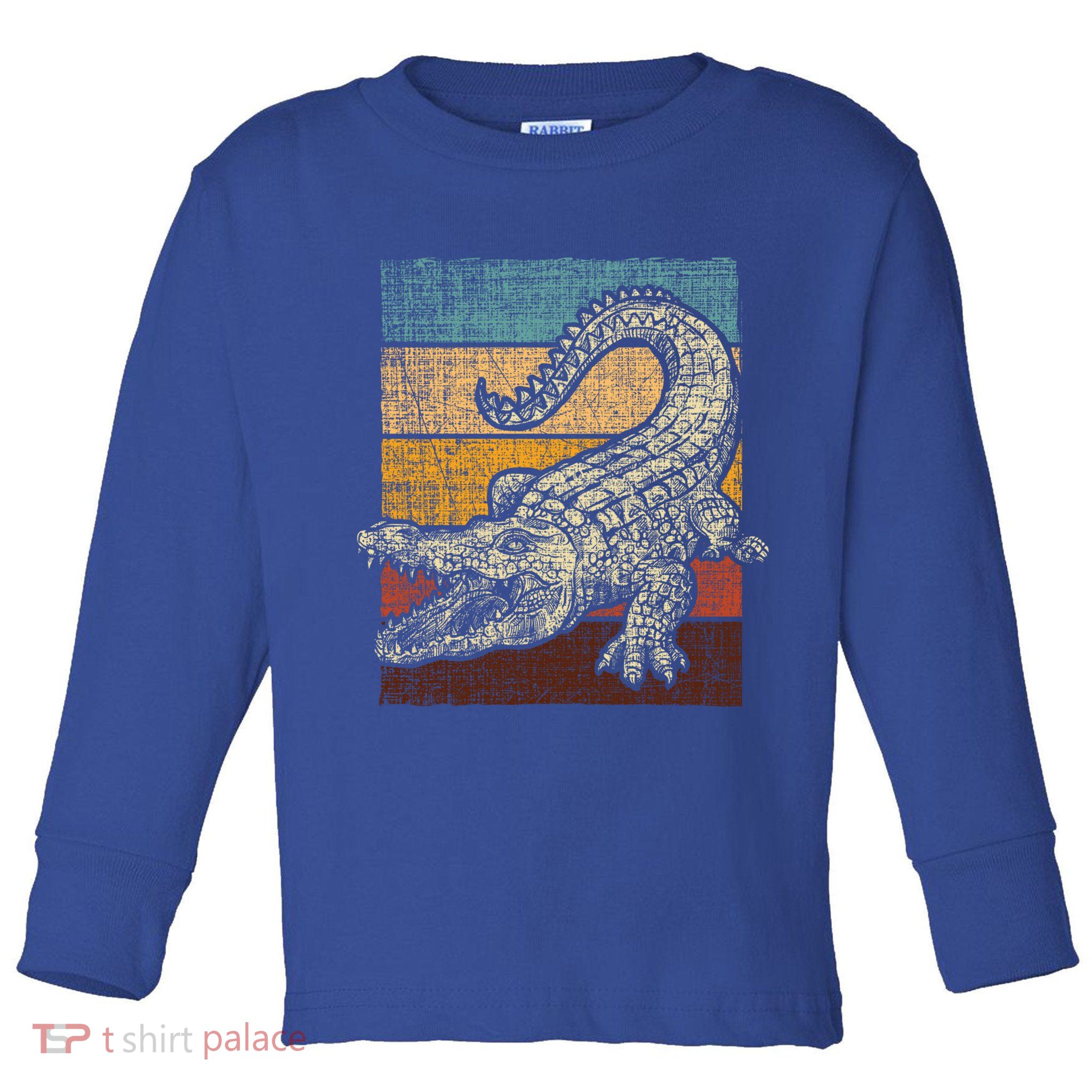 Retro Vintage Alligator Gator Crocodile Zoo Animal Lover Gift Toddler Long Sleeve Shirt