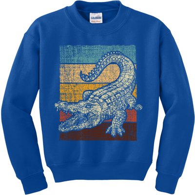 Retro Vintage Alligator Gator Crocodile Zoo Animal Lover Gift Kids Sweatshirt