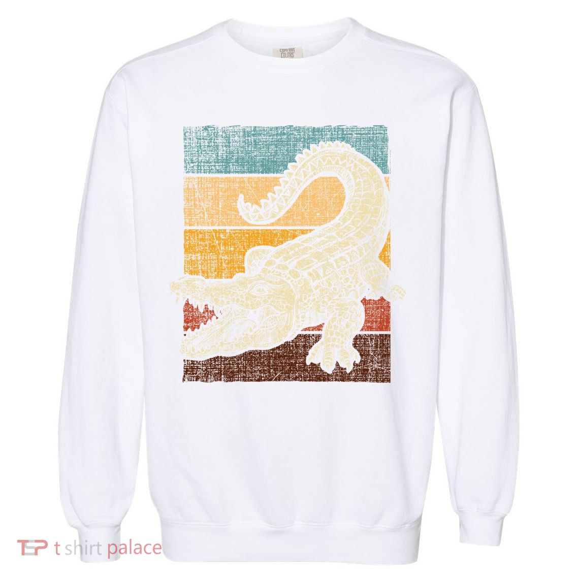 Retro Vintage Alligator Gator Crocodile Zoo Animal Lover Gift Garment-Dyed Sweatshirt