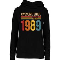 Retro Vintage Awesome Since 1989 Limited Edition Womens Funnel Neck Pullover Hood