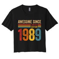 Retro Vintage Awesome Since 1989 Limited Edition Women's Crop Top Tee