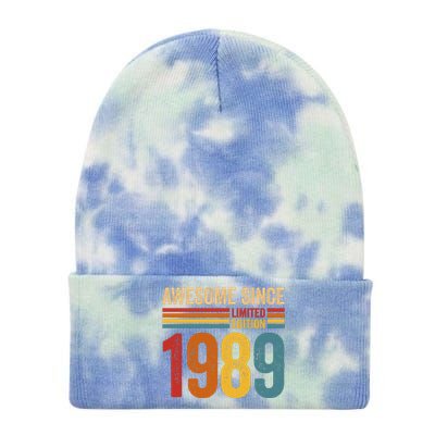 Retro Vintage Awesome Since 1989 Limited Edition Tie Dye 12in Knit Beanie