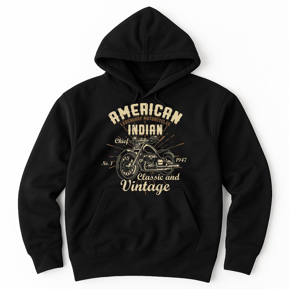 Retro Vintage American Motorcycle Indian for Old Biker Hoodie
