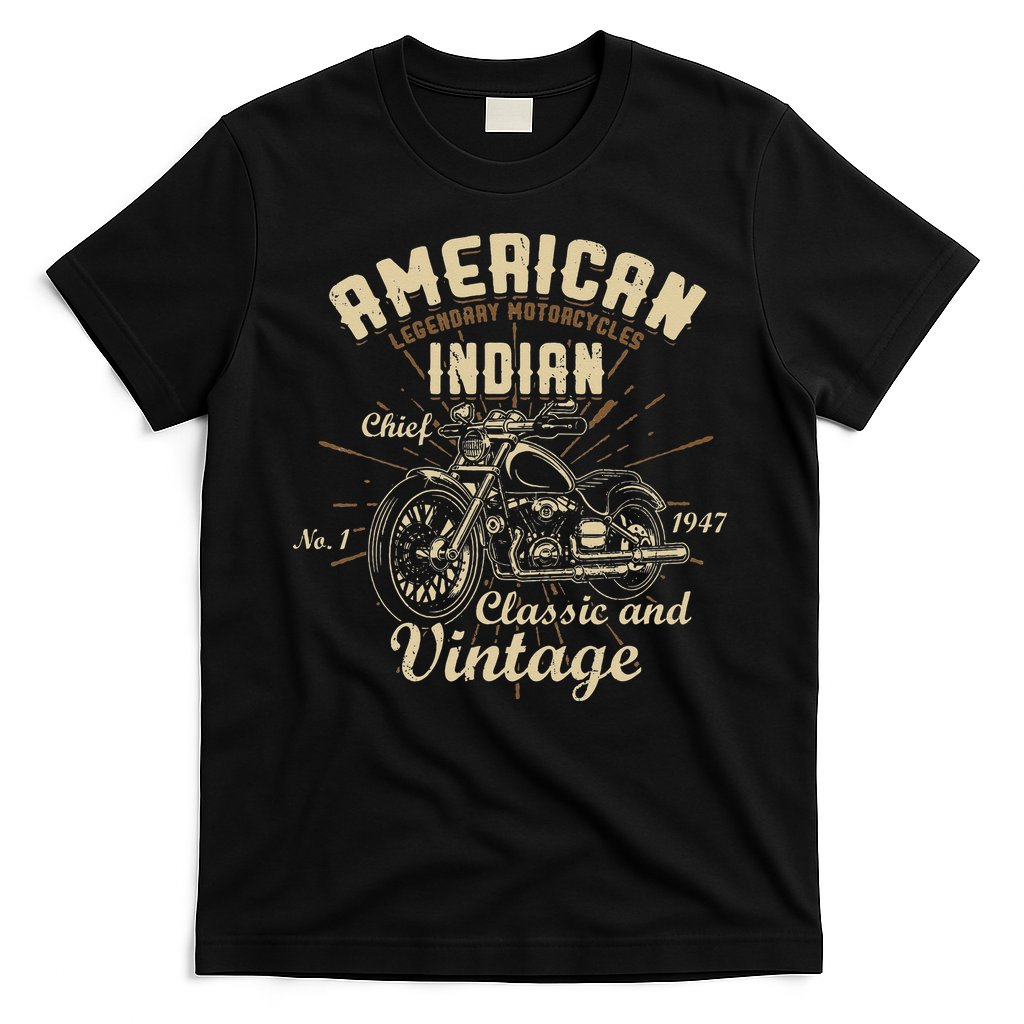 Retro Vintage American Motorcycle Indian for Old Biker T-Shirt