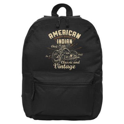 Retro Vintage American Motorcycle Indian for Old Biker 16 in Basic Backpack