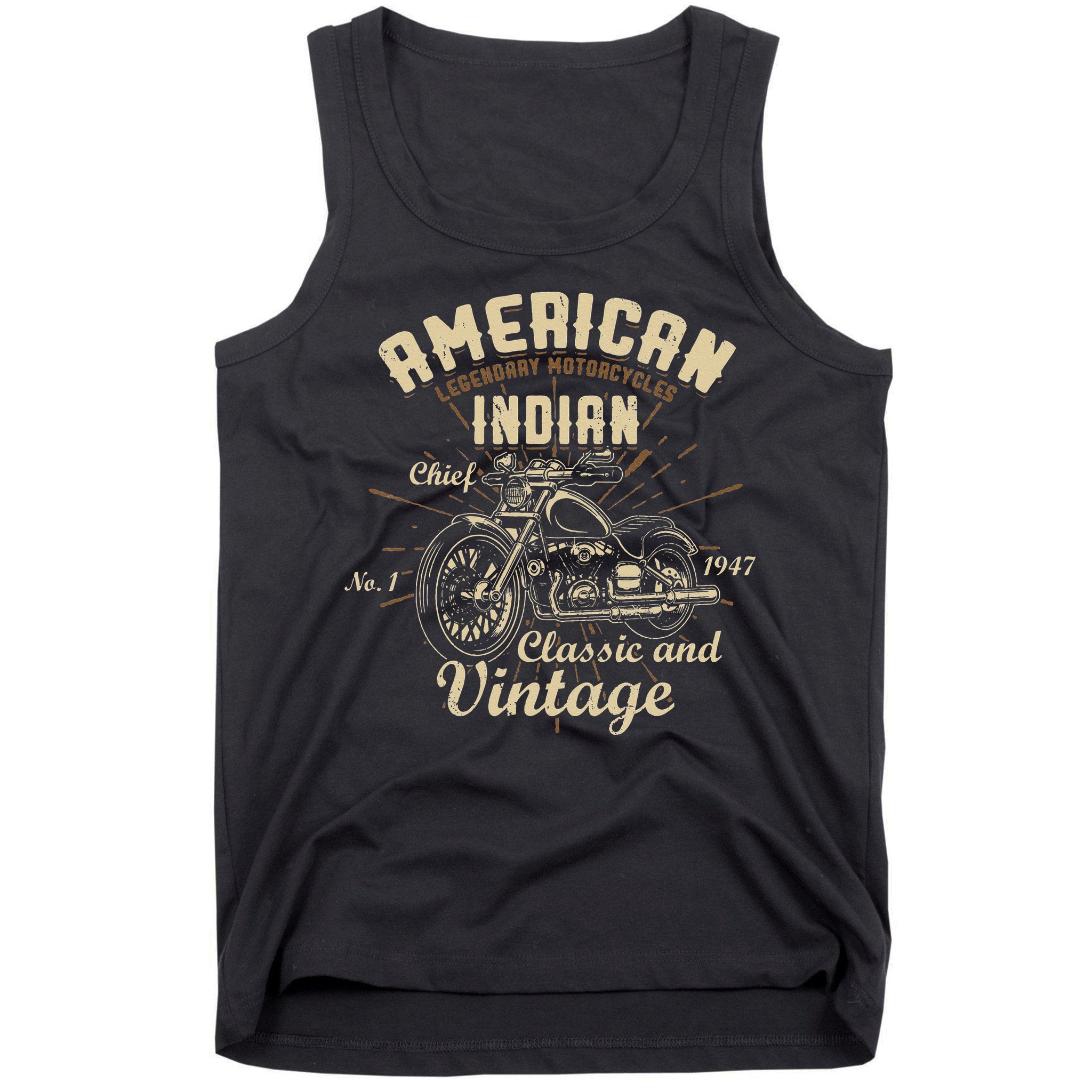 Retro Vintage American Motorcycle Indian for Old Biker Tank Top