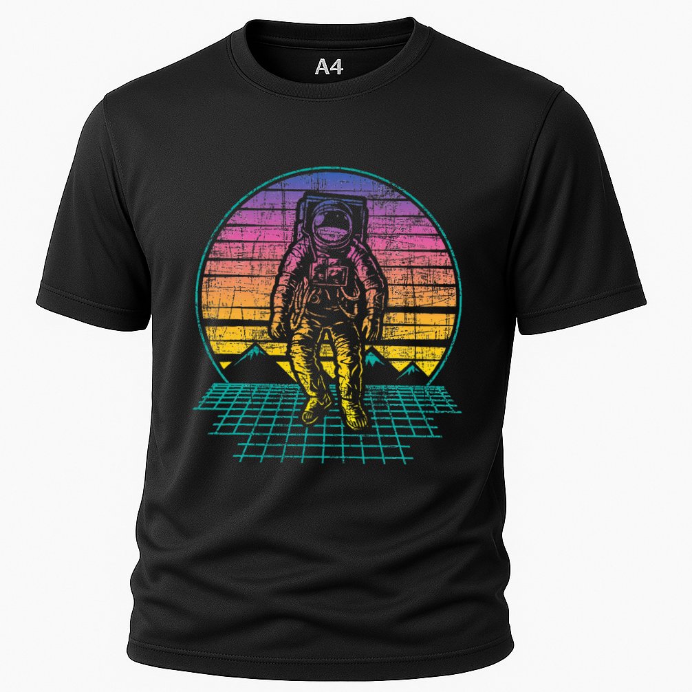 Retro Vintage Astronaut Spaceman Universe Planets Galaxy Performance Shirt