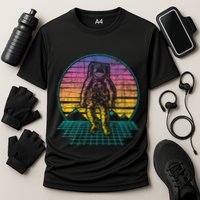 Retro Vintage Astronaut Spaceman Universe Planets Galaxy Performance Shirt