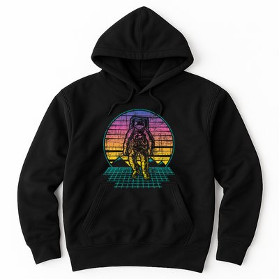 Retro Vintage Astronaut Spaceman Universe Planets Galaxy Hoodie