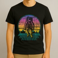 Retro Vintage Astronaut Spaceman Universe Planets Galaxy T-Shirt