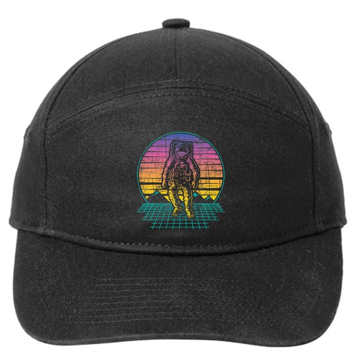 Retro Vintage Astronaut Spaceman Universe Planets Galaxy 7-Panel Snapback Hat