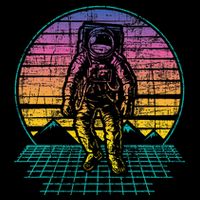 Retro Vintage Astronaut Spaceman Universe Planets Galaxy 7-Panel Snapback Hat